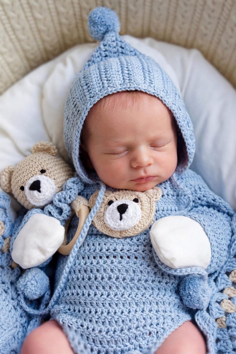 Gehäkelte Babyrassel-Anleitung, Teddybär Amigurumi (PDF Muster + Video Anleitung) Bild 3