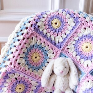 Crochet Baby Blanket Pattern, Crochet Sunburst Granny Square Blanket Pattern by Maisie and Ruth Instant Download PATTERN ONLY image 6