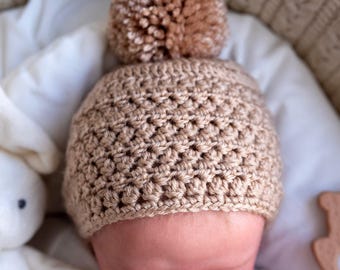 CROCHET PATTERN + VIDEO | Crochet Baby Hat Pattern | Easy Baby Beanie Crochet Pattern by Maisie and Ruth | *Instant Download*