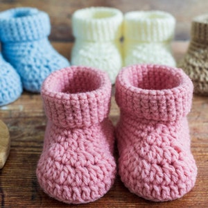 Crochet Baby Booties Pattern, Easy Crochet Baby Bootie Pattern by Maisie and Ruth Instant Download PATTERN ONLY image 5