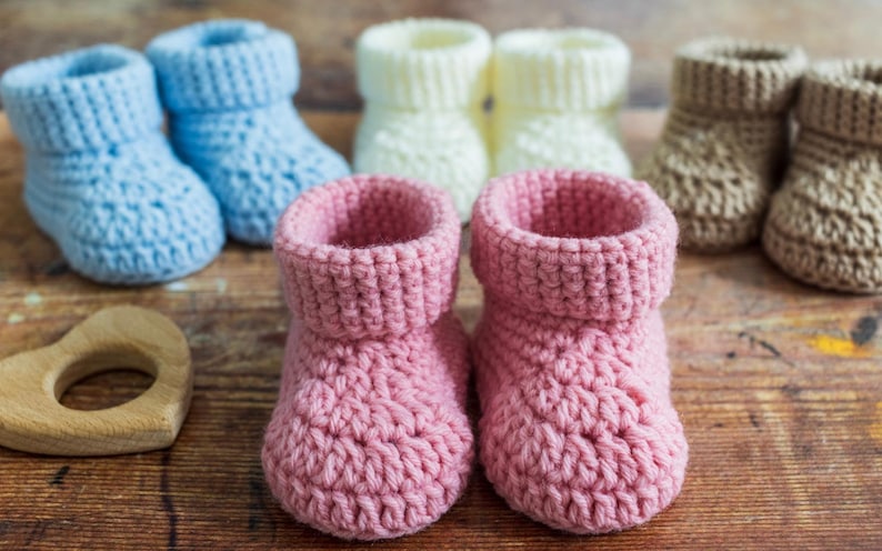 Crochet Baby Booties Pattern, Easy Crochet Baby Bootie Pattern by Maisie and Ruth Instant Download PATTERN ONLY image 5