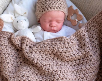 Easy Crochet Baby Blanket Pattern | Pique Stitch, Video Tutorial (Instant Download)