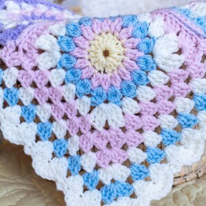 Crochet Baby Blanket Pattern, Crochet Sunburst Granny Square Blanket Pattern by Maisie and Ruth Instant Download PATTERN ONLY image 3