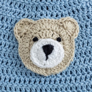 Crochet Teddy Bear Applique Pattern by Maisie and Ruth Instant Download PATTERN ONLY image 1