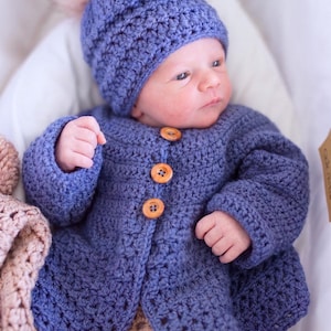 Ella Crochet Cardigan Pattern PDF | Video Tutorial | Baby & Child Sweater | Newborn to 8 Years