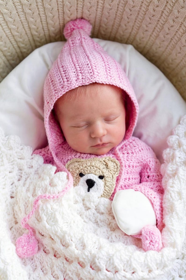 Crochet Baby Bonnet Pattern, Pixie Hat with Video Tutorial (PDF Instant Download) image 6