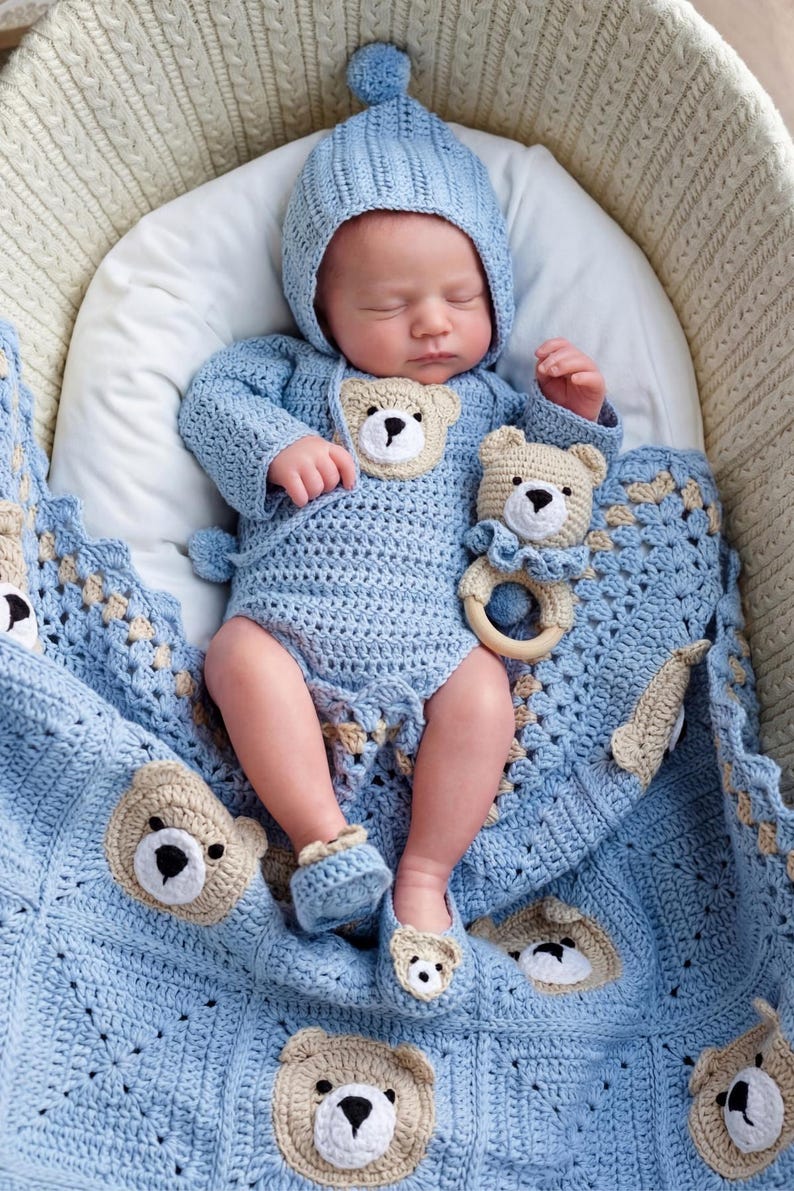 Gehäkelte Babyrassel-Anleitung, Teddybär Amigurumi (PDF Muster + Video Anleitung) Bild 6