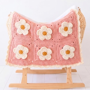 Cozy Petals Baby Blanket Crochet Pattern PDF | + Video Tutorial | Chunky Flower Granny Square