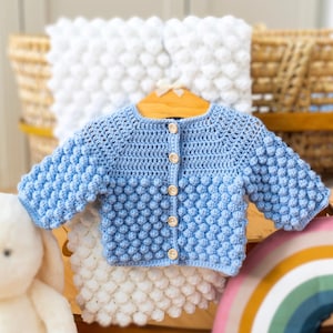 CROCHET PATTERN + VIDEO | Bobble Stitch Crochet Baby Cardigan Pattern | Crochet Baby Sweater Pattern | Maisie and Ruth | *Instant Download*