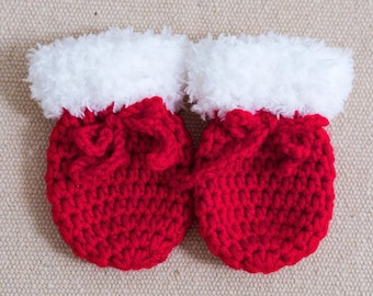 Patrón de manoplas de bebé a crochet (con ribete de piel), PDF + videotutorial