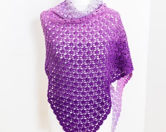 Crochet Shawl Pattern | PDF + Video Tutorial | Triangle Lace Style (Instant Download)