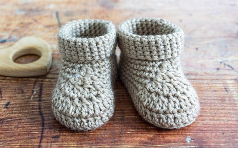 Crochet Baby Booties Pattern, Easy Crochet Baby Bootie Pattern by Maisie and Ruth Instant Download PATTERN ONLY image 4
