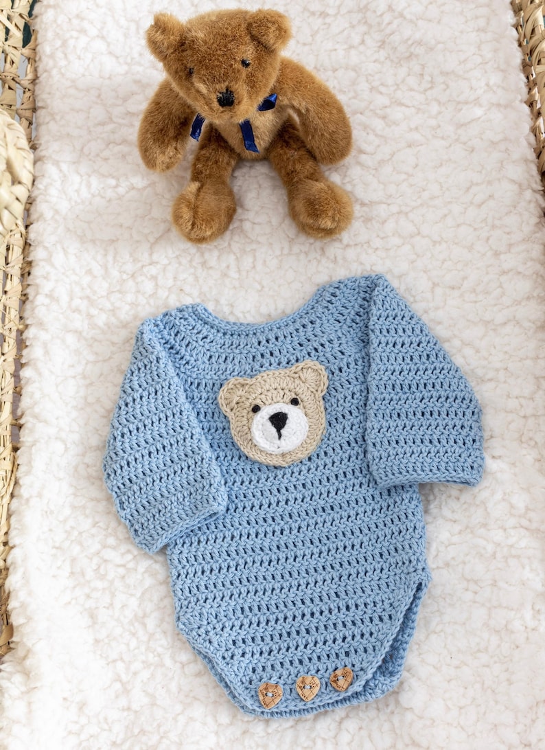 Crochet Teddy Bear Applique Pattern by Maisie and Ruth Instant Download PATTERN ONLY image 4