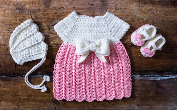 Crochet Baby Dress PDF Pattern | Easy Video Tutorial | Newborn and Infant Outfit