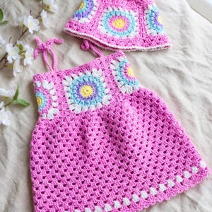 Soft cotton yarn crochet dress for toddlers