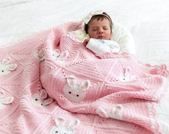 Crochet Bunny Blanket Pattern | Crochet Patterns by Maisie and Ruth | *Instant Download* | **PATTERN ONLY**