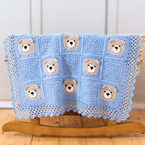 Easy crochet baby blanket pattern teddy bear theme