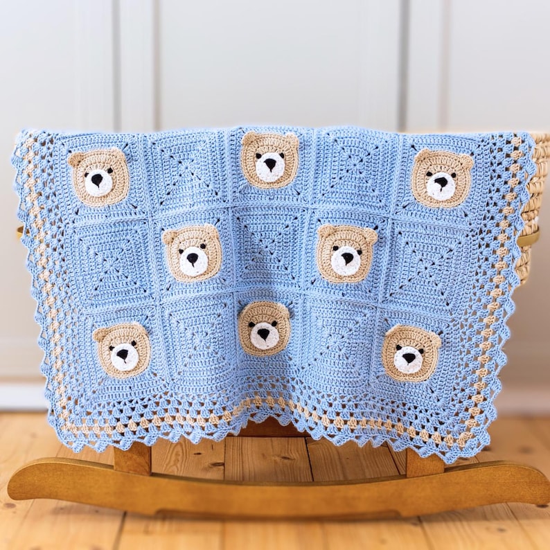 Easy crochet baby blanket pattern teddy bear theme