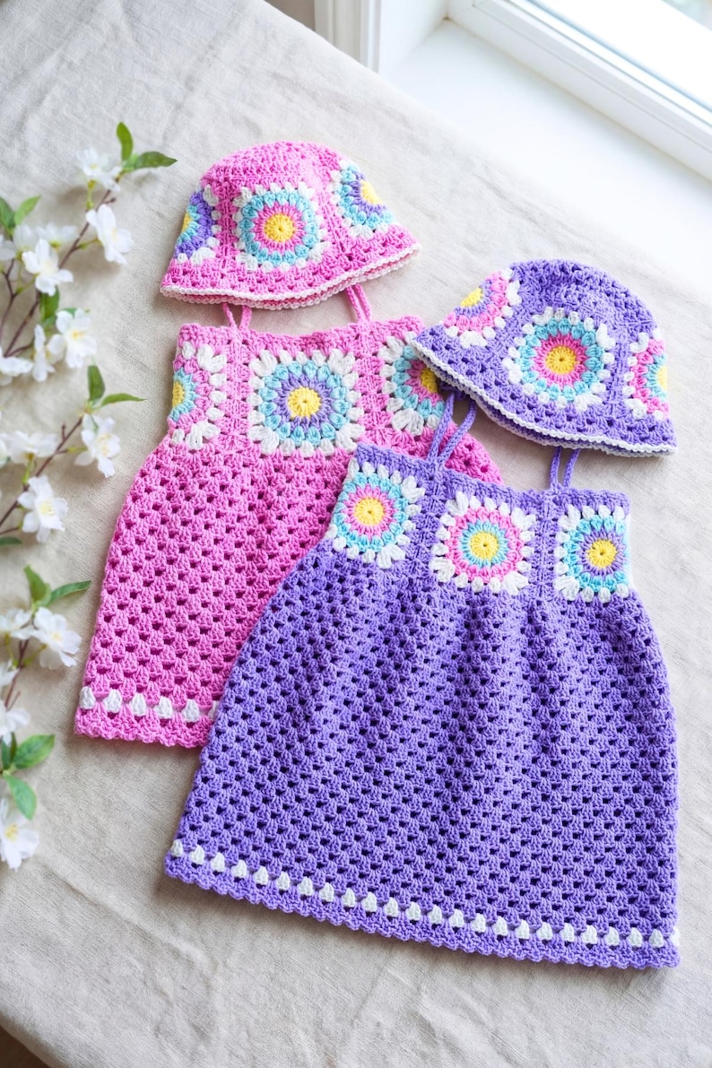 Toddler crochet sundress with scalloped hem