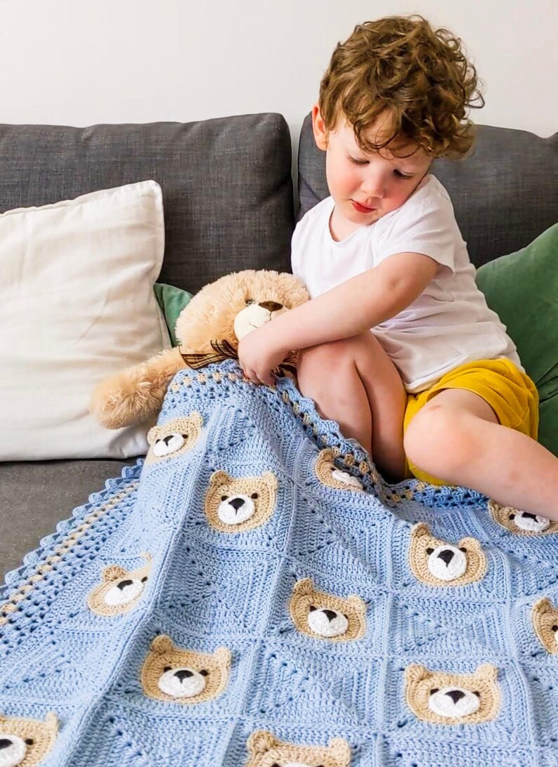 Crochet Teddy Bear Blanket Pattern, Crochet Bear Blanket Pattern by Maisie and Ruth Instant Download PATTERN ONLY image 3