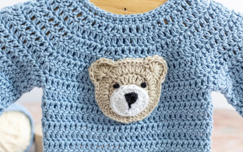 Crochet Teddy Bear Applique Pattern by Maisie and Ruth Instant Download PATTERN ONLY image 3