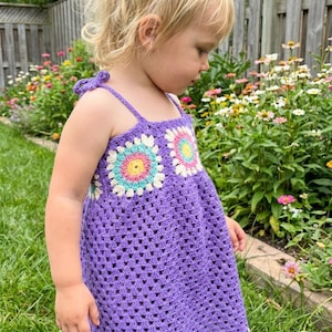 Crochet Baby & Child Dress PDF Pattern | Newborn to 10 Years | Sunburst Granny Square Sundress