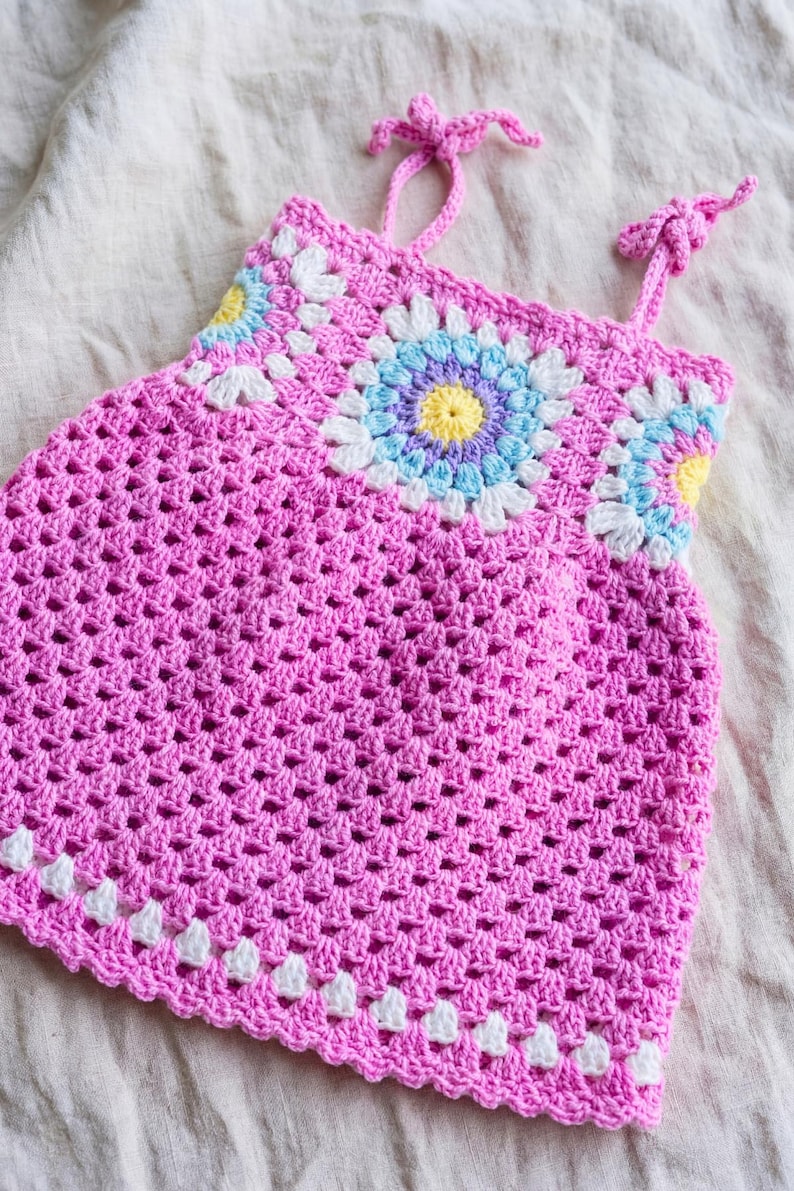 Adorable handcrafted crochet dress for baby shower gift