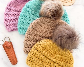 Willow Ridge Beanie Crochet Pattern | PDF + Video Tutorial | Textured Hat | Newborn to Large Adult