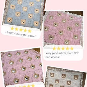 Cute handmade crochet teddy bear security blanket
