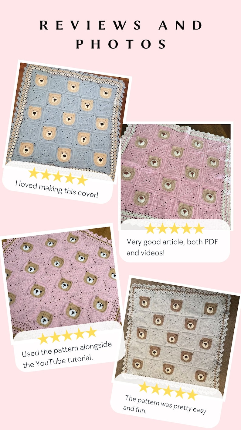 Crochet Teddy Bear Blanket Pattern, Crochet Bear Blanket Pattern by Maisie and Ruth Instant Download PATTERN ONLY image 5