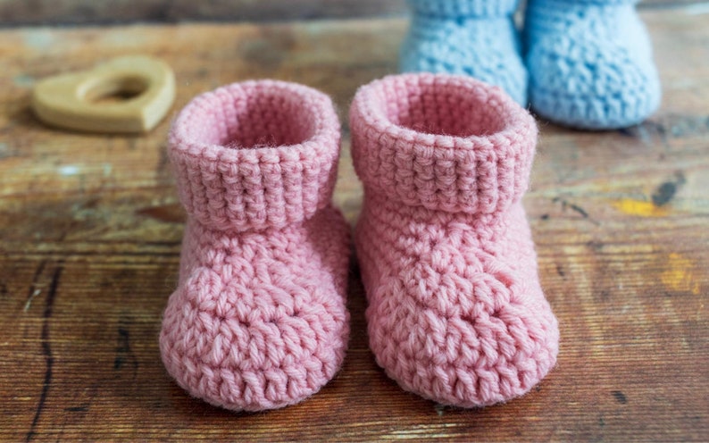 Crochet Baby Booties Pattern, Easy Crochet Baby Bootie Pattern by Maisie and Ruth Instant Download PATTERN ONLY image 1