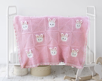 Crochet Bunny Blanket Pattern by Maisie and Ruth | *Instant Download* | **PATTERN ONLY**