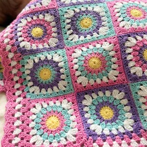 Crochet Baby Blanket Pattern | PDF + Video Tutorial | Easy Sunburst Granny Square | Baby Shower Gift image 12