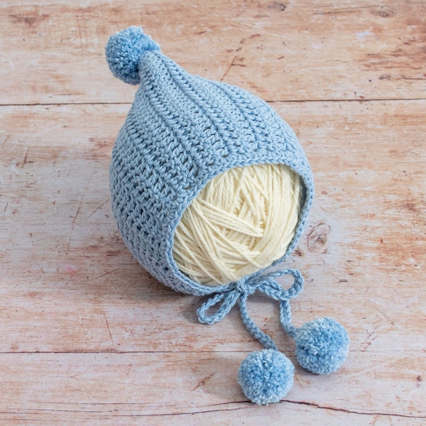 Crochet Baby Hat Pattern, Crochet Pixie Baby Bonnet Pattern by Maisie and Ruth | *Instant Download* | **PATTERN ONLY**