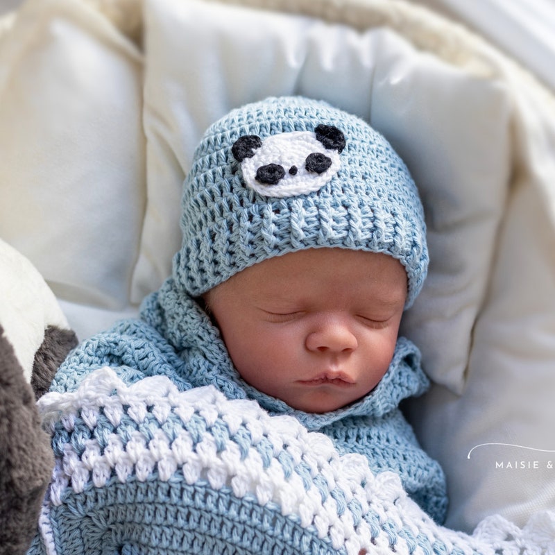 Baby Panda Knit Hat - Cream main image 1