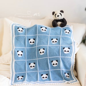 Crochet Panda Baby Blanket Pattern | Crochet Patterns by Maisie and Ruth | *Instant Download* | **PATTERN ONLY**