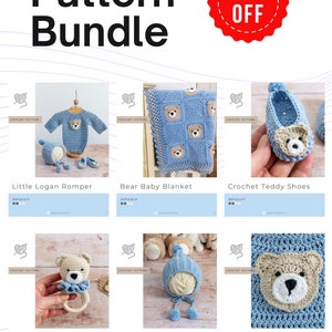 Crochet Pattern Bundle, Crochet Teddy Bear Set Pattern Bundle by Maisie and Ruth Instant Download PDF PATTERNS ONLY image 2