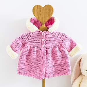 CROCHET PATTERN + VIDEO | Crochet Baby Coat Pattern | Crochet Baby Cardigan Pattern by Maisie and Ruth | *Instant Download*