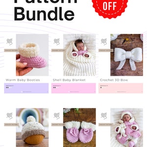 Crochet Pattern Bundle, Crochet Baby Set Pattern by Maisie and Ruth Instant Download PDF PATTERNS ONLY image 2