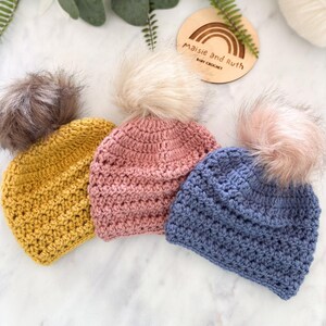 Crochet beanie pattern PDF download for newborn baby child and adult hats
