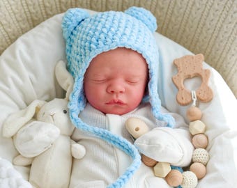 CROCHET PATTERN + VIDEO | Crochet Baby Hat with Bear Ears Pattern | Crochet Baby Beanie Pattern by Maisie and Ruth | *Instant Download*