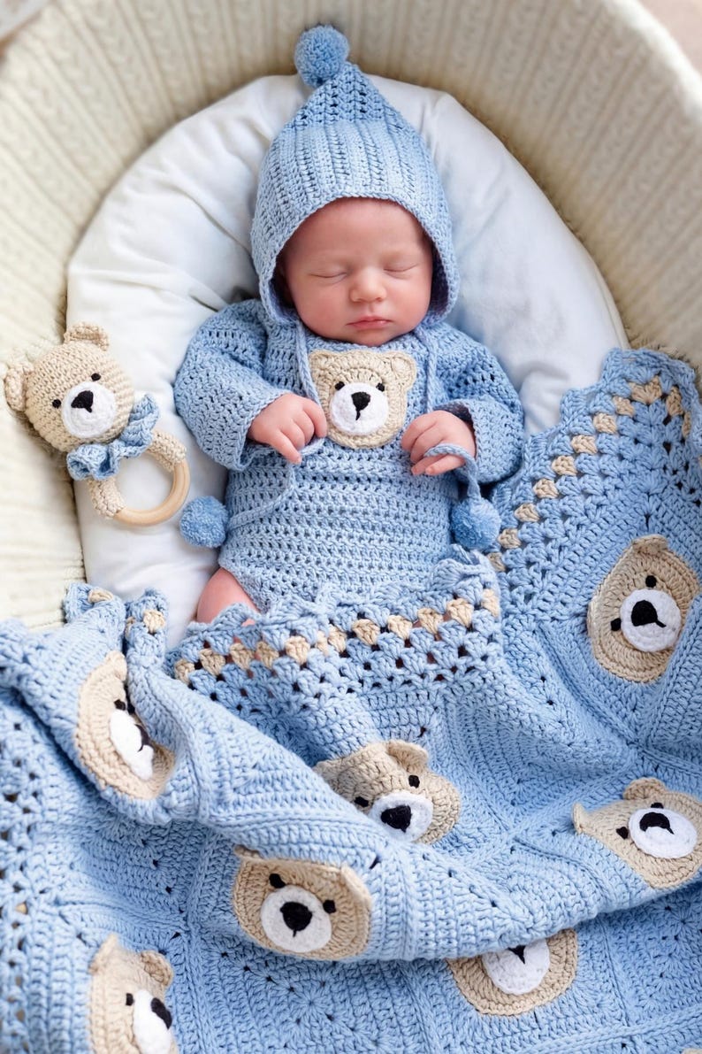 Gehäkelte Babyrassel-Anleitung, Teddybär Amigurumi (PDF Muster + Video Anleitung) Bild 8
