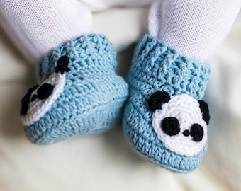 Crochet Panda Baby Booties Pattern | PDF + Video Tutorial (Instant Download)