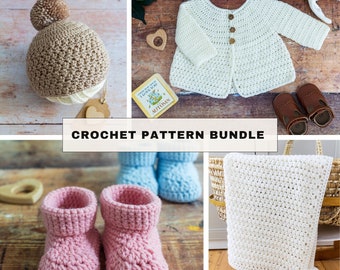 Crochet Pattern Bundle, Crochet Baby Set Pattern Bundle by Maisie and Ruth | *Instant Download* | **PDF PATTERNS ONLY**