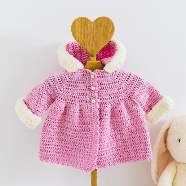 Crochet Baby Coat Pattern, Crochet Baby Cardigan Pattern by Maisie and Ruth | *Instant Download* | **PATTERN ONLY**