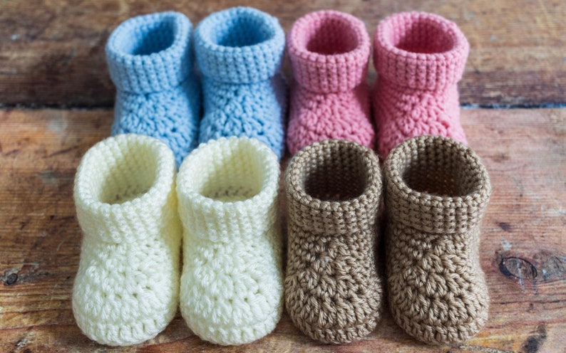 Crochet Baby Booties Pattern, Easy Crochet Baby Bootie Pattern by Maisie and Ruth Instant Download PATTERN ONLY image 7
