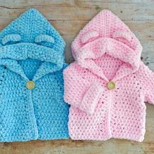 Snuggle Bear Kids Hoodie Pattern | PDF + Video Tutorial | Newborn–10 Years | Cozy Crochet Jacket