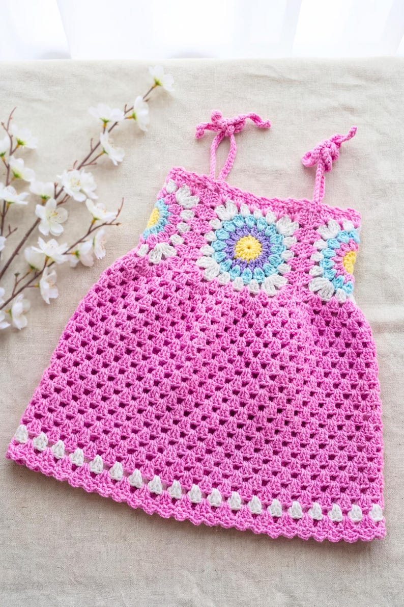 Boho-style crochet dress for girls