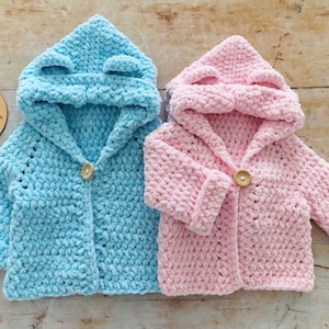Snuggle Bear Kids Hoodie Pattern | PDF + Video Tutorial | Newborn–10 Years | Cozy Crochet Jacket