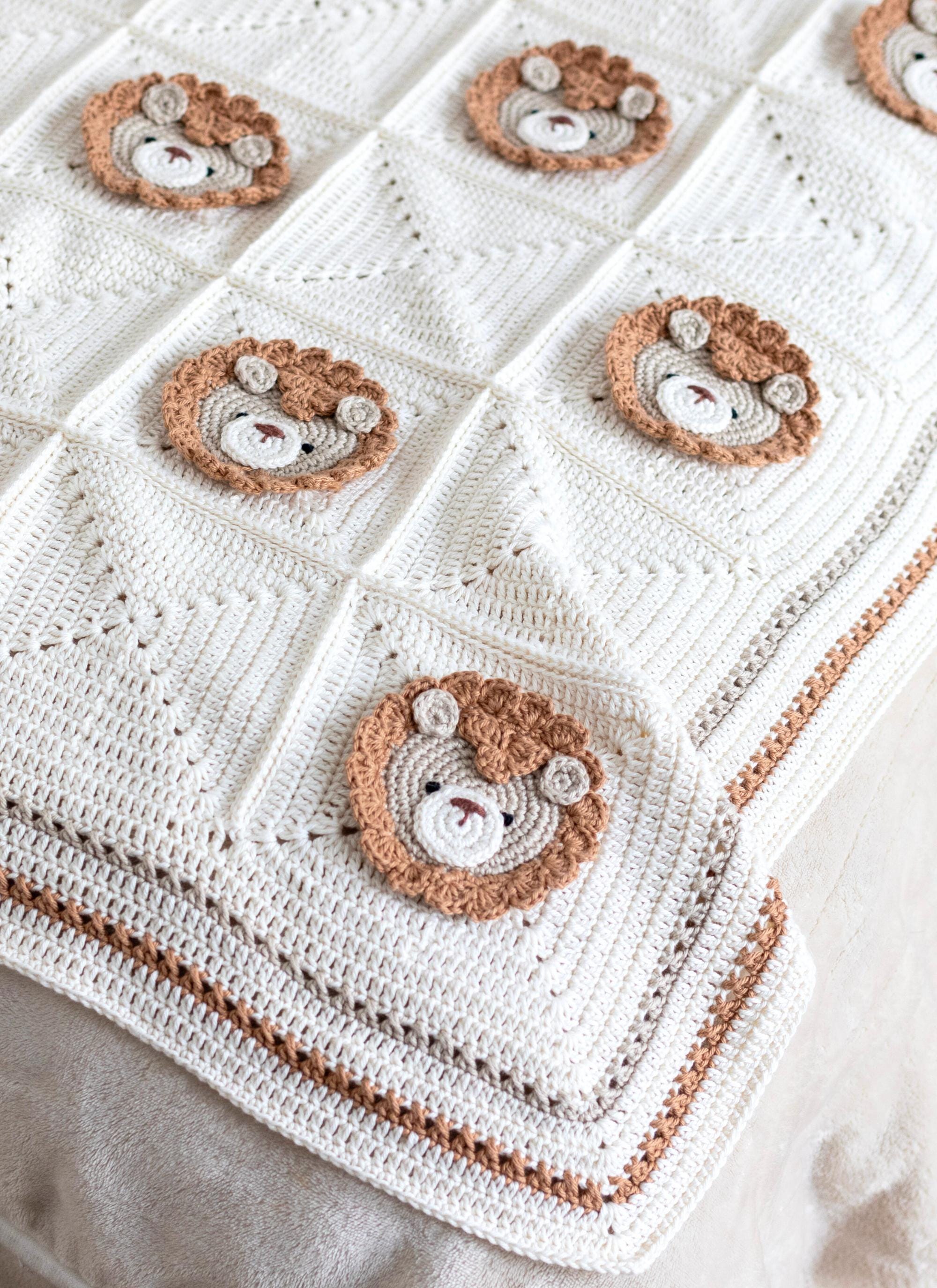 39 Lion Crochet Patterns to Stitch for Nurseries, Gifts, and Safari-Inspired Decor 33 Crochet Pattern + Video Lion Baby Blanket Animal Granny